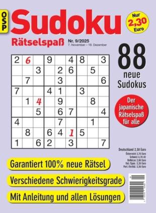 Sudoku Ratselspass - Nr 9 2025