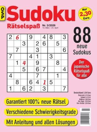 Sudoku Ratselspass - Nr 3 2026