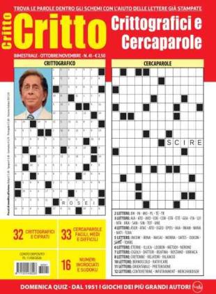 Crittografici & Carcaparole - Ottobre-Novembre 2026